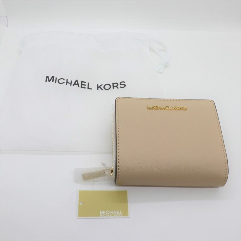 【値下げしました！】MICHAEL KORS マイケルコース 二つ折財布 ベージュ 保存袋付 【中古】【財布】【金沢本店 併売品】【7600629Kz】