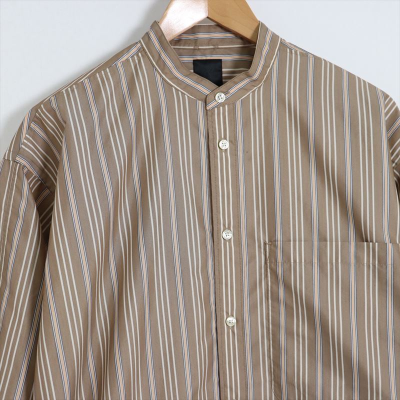 DAIWA PIER39 ダイワ ピア39 TECH BAND COLLAR SHIRTS L/S STRIPE テック バンド カラー シャツ ロングスリーブ ストライプ BE-92022W 長袖 サイズ L ベージュ 【中古】【アメカジ・アウトドア】【金沢本店 併売品】【694843Kz】