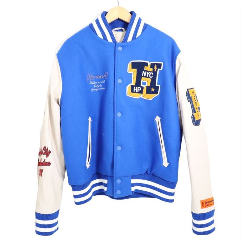 yl܂IzHERON PRESTON wvXg HERON PATCHES VARSITY JACKET pb` o[VeB[WPbg size:XL u[ yÁzyXg[gE[hzy{X izy684890Kzz