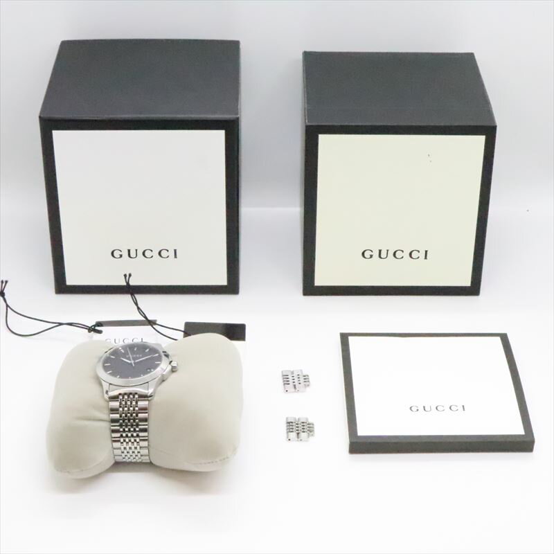 GUCCI グッチ Gタイムレス 腕時計 126.4 ベルトカラー：シルバー /文字盤カラー：ブラック ※箱 タグ コ..