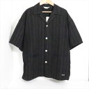 COOTIE クーティー Stripe Sucker Cloth Open Collar S/S Shirt ストライプ サッカー オープンカラー シャツ CTE-23S410 サイズM ブラック ※タグ 替えボタン付【中古】【ストリート・ルード】【金沢本店 併売品】【685200Kz】