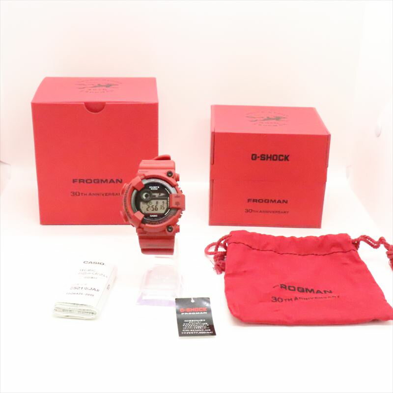 CASIO カシオ G-SHOCK ジーショック 腕時計 FROGMAN30周年記念モデル MASTER OF G - SEA FROGMAN フロッグマン GW-8230NT-4JR ソーラー ベルトカラー：レッド /文字盤カラー：ブラック ※箱 取説 タグ 保存袋付【中古】【時計】【金沢本店 併売品】【79698Kz】