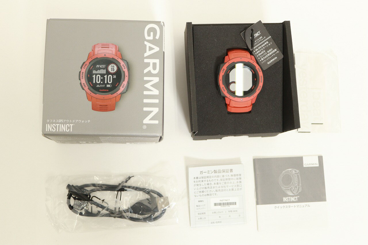 GARMIN Flame red スマートウォッチ【中古】【時計】【金沢本店 併売品】【79722Kz】※箱、ケーブル、ステッカー、取説、タグ付 電池