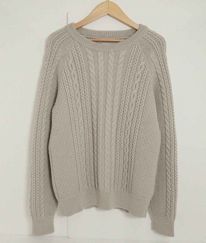 visvim ビズヴィム FISHERMAN CABLE KNIT セーター ニット 119405012001 毛（ウール） グレー 2 【中古】【モード・セレクト】【金沢本店 併売品】【678434Kz】