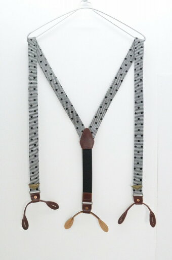 GLAD HAND グラッドハンド ドット柄 サスペンダー 革 SUSPENDER グレー 【中古】【アクセサリー】【金沢本店 併売品】【822620Kz】 GLAD HAND グラッドハンド ドット柄 サスペンダー 革 SUSPENDER グレー 【中古】【アクセサリー】【金沢本店 併売品】【822620Kz】