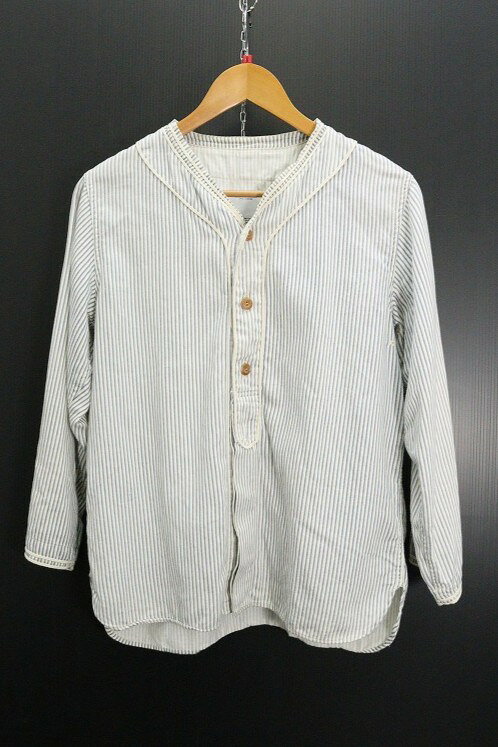 乐天商城 - VISVIM ヴィズヴィム 17SS DUGOUT SHIRT L/S STRIPES 117105011019 綿（コットン） ホワイト ブルー 2 【中古】【モード・セレクト】【金沢本店 併売品】【6710047Kz】