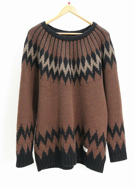 Rakuten - WACKO MARIA ワコマリア 18AW NORDIC SWEATER 毛（ウール） ブラウン ブラック L 【中古】【ストリート・ルード】【金沢本店 併売品】【6810757Kz】