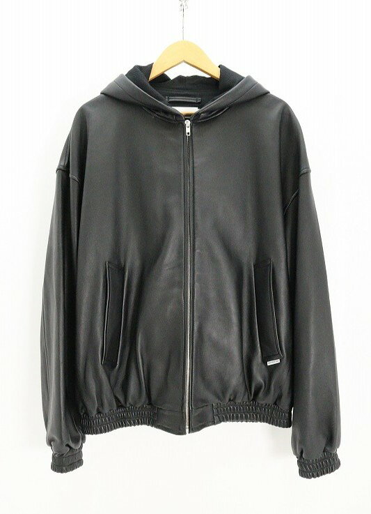乐天商城 - COOTIE PRODUCTIONS クーティープロダクションズ LEATHER ZIP HOODIE レザー ブラック S 紐【中古】【ストリート・ルード】【金沢本店 併売品】【6810843Kz】