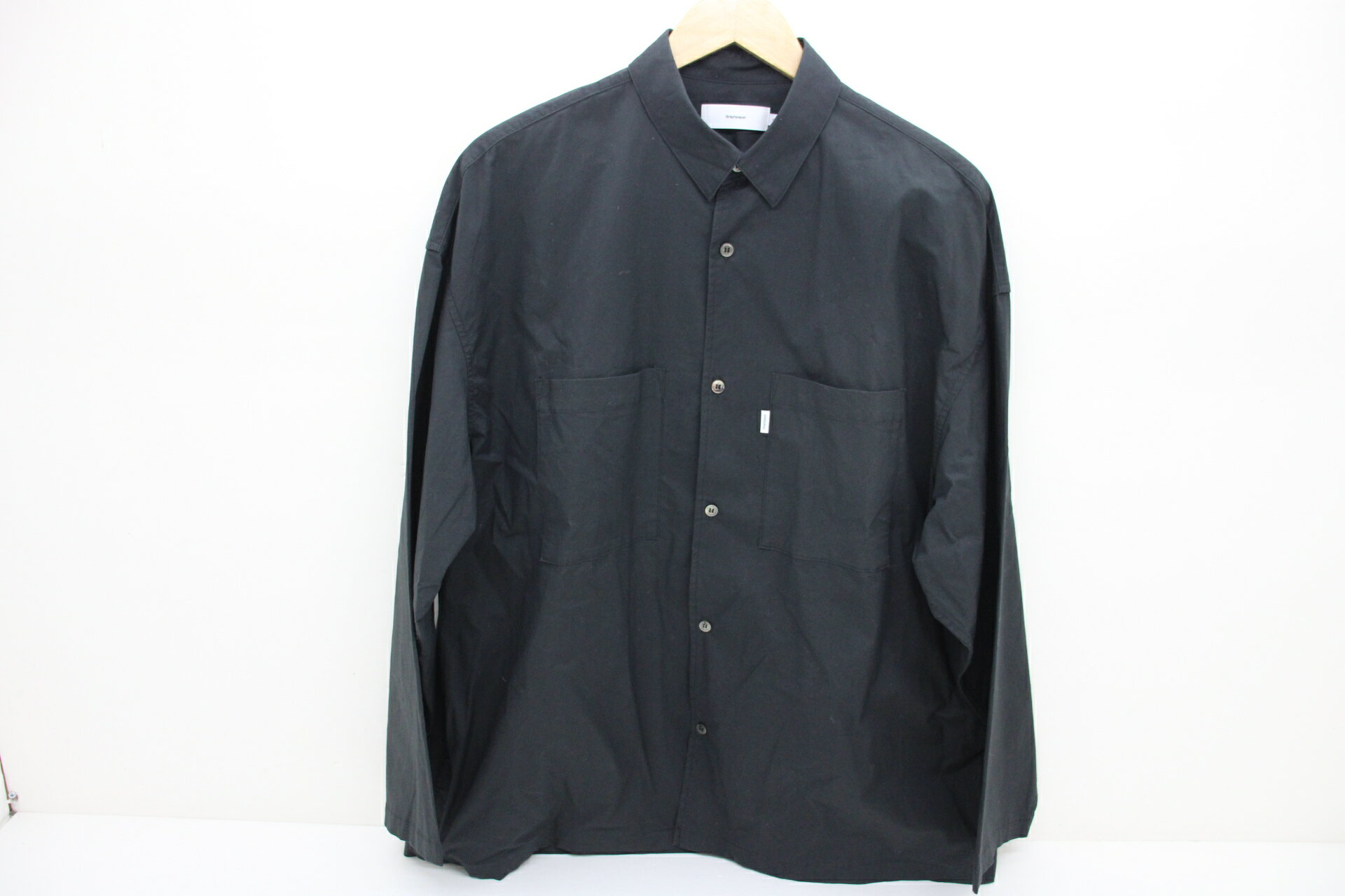 Graphpaper グラフペーパー Stretch Typewriter L/S Oversized GM221-50111B 綿（コットン） ブラック F 