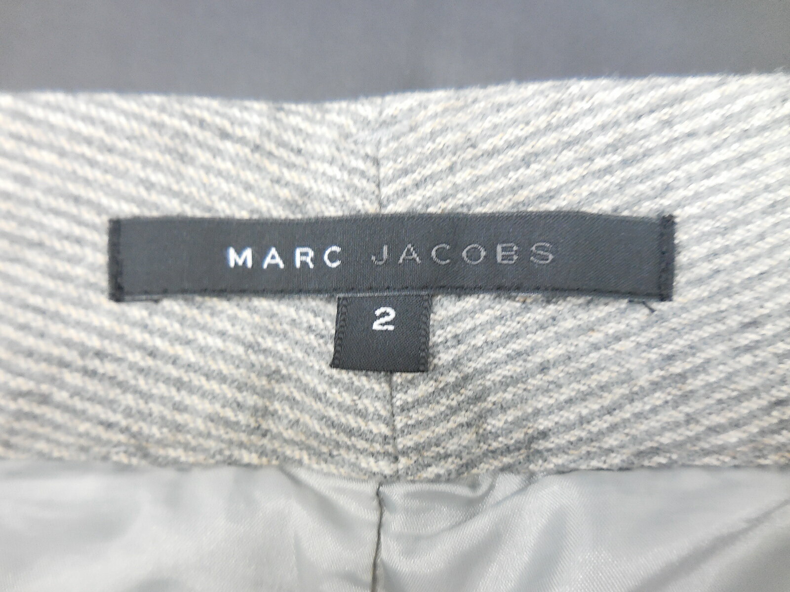 【値下げしました】MARC JACOBS ベルテッド ショーツ size：2 マークジェイコブス ハーフパンツ ウール ストライプ