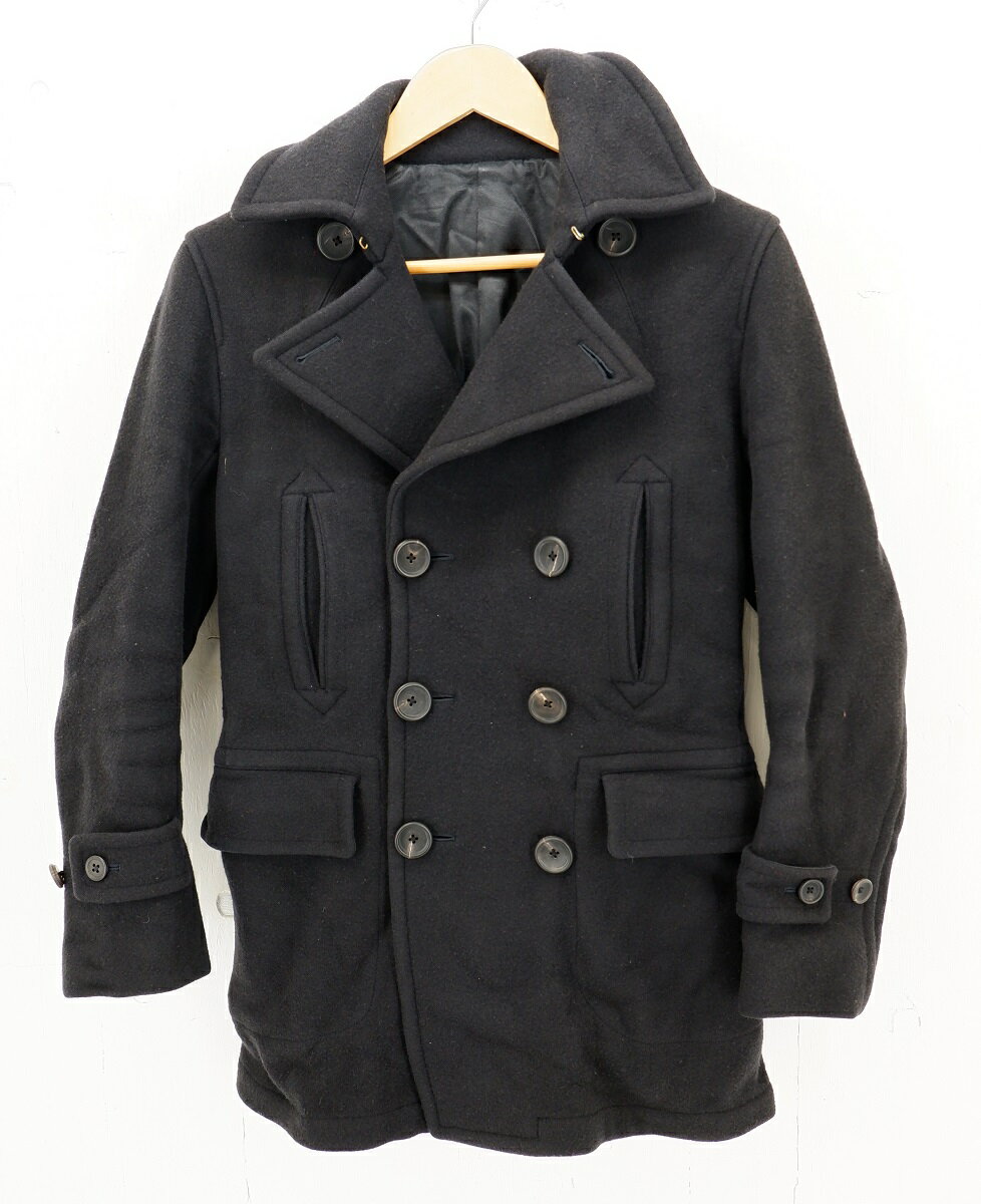 yl܂zSCYE BASICS 10AW SUPER MELTON PEA COAT sizeF36 TCx[VbNX X[p[ g PR[g E[R[g AE^[ ubN 5110-73540 Made in Japan