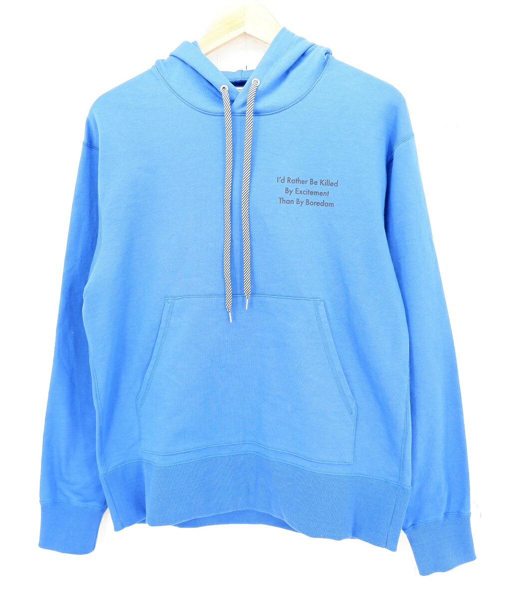 値下げしました TANGTANG SLOGAN HOODIE size：M タンタン スローガン フーディー パーカー ブルー TTT-873 Made in Japan