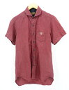 値下げしました LOST COHTROL 12SS S/S Linen Horizontal Shirt size:1 ロストコントロール リネン シャツ 半袖シャツ ボタンシャツ ボルドー L12S1-2021 Made in Japan