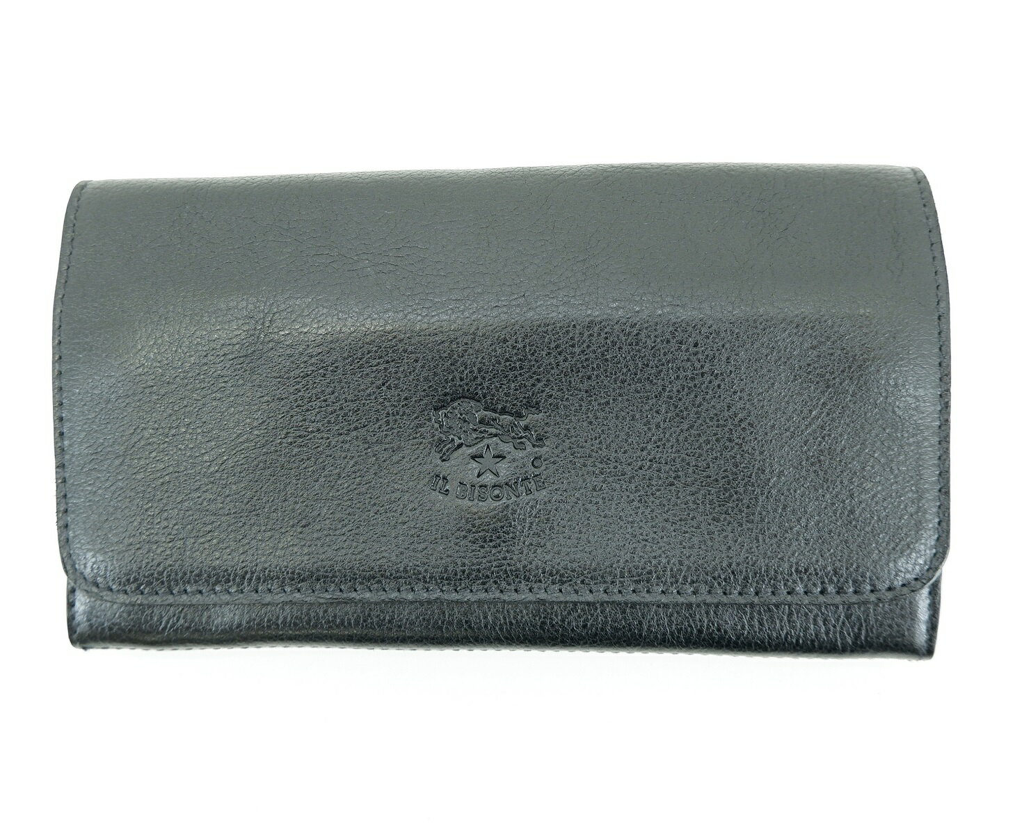 【値下げしました】IL BISONTE LEATHER LONG WALLET イルビゾンテ レザー ロングウォレット 長財布 がま口 ブラック