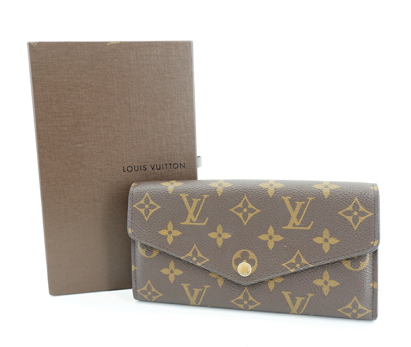 LOUIS VUITTON M62234 ポルトフォイユ・サラ ルイ・ヴィトン モノグラム×フーシャ 長財布 ロングウォレット JSB鑑定済み