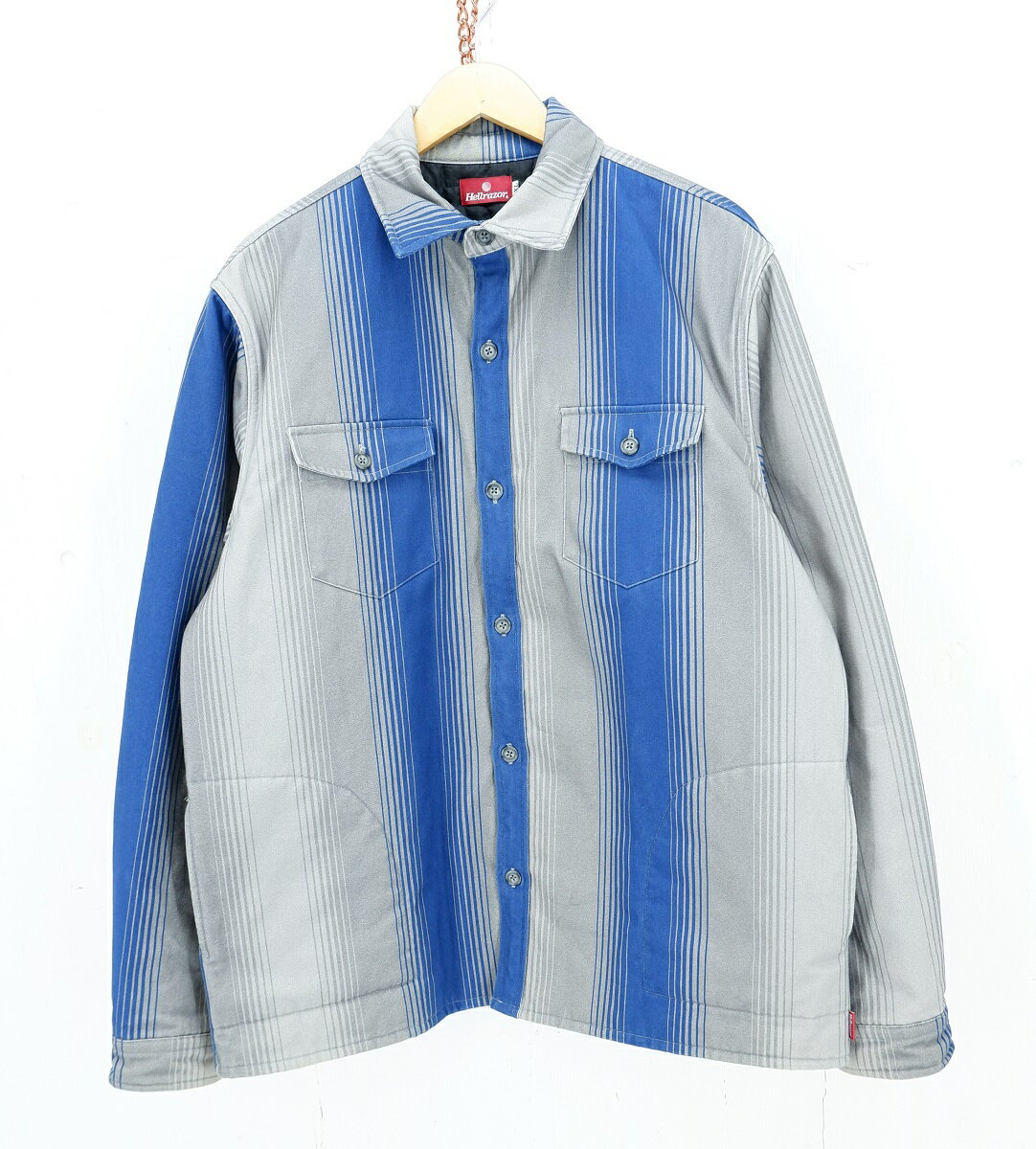 l܂@Hellrazor STRIPE FLANNEL SHIRT JACKET sizeFXL wCU[ XgCv tl Vc WPbg LeBO AE^[