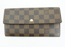 LOUIS VUITTON N61724 ポシェット・ポルト モネ カルト クレディ ルイ・ヴィトン ダミエ 長財布 ロングウォレット JSB鑑定済み