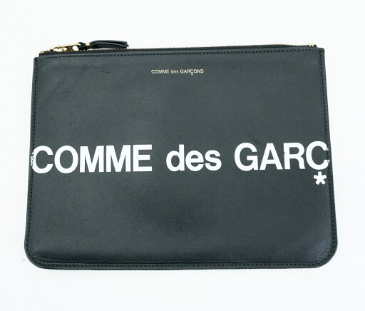 COMME des GARCONS LOGO BIG POUCH コムデギャルソン ロゴ ポーチ 小物入れ バッグ ブラック レザー 本革 COMME des GARCONS LOGO BIG POUCH コムデギャルソン ロゴ ポーチ 小物入れ バッグ ブラック レザー 本革