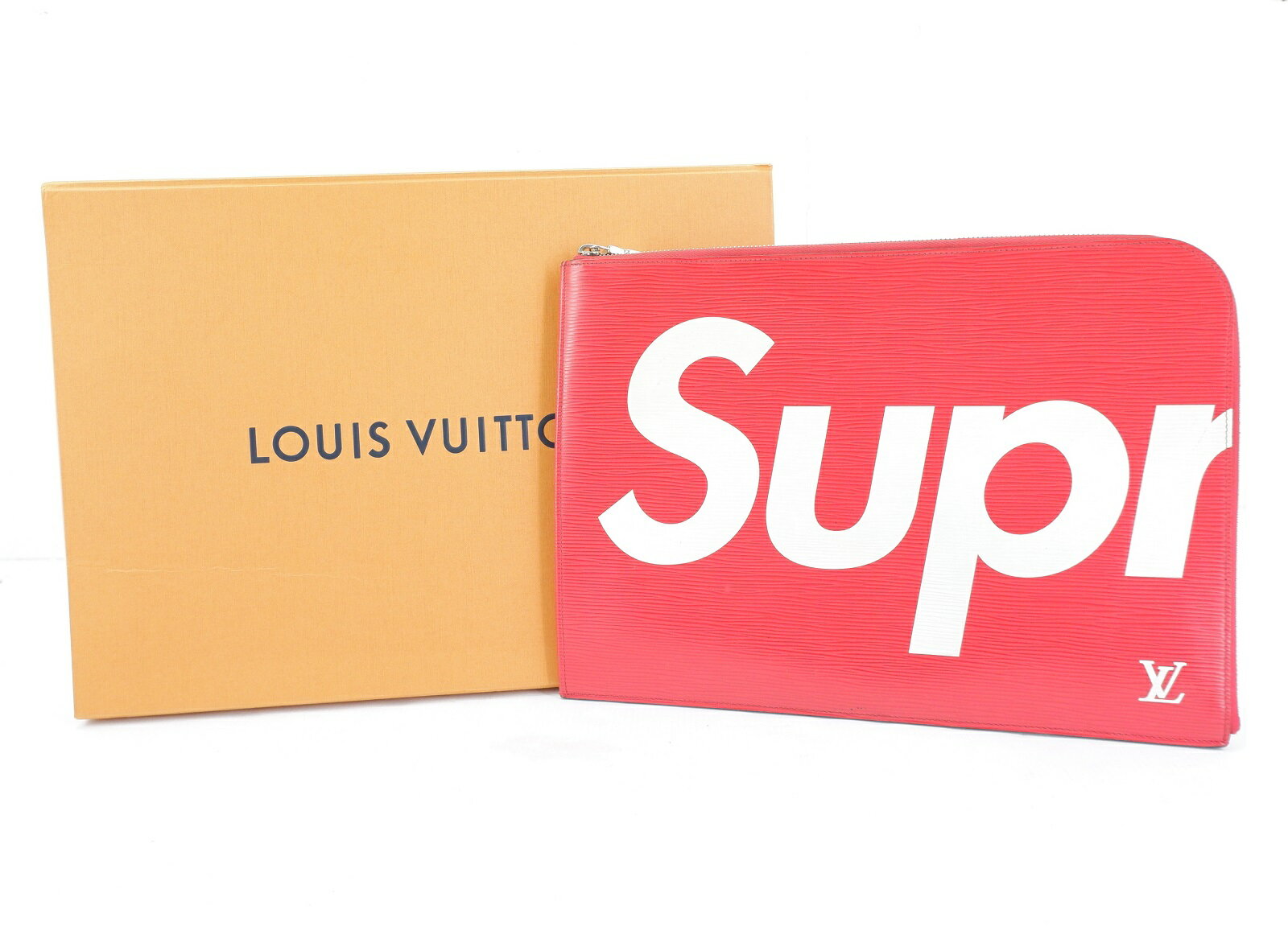 【更に値下げ】LOUIS VUITTON × Supreme M67722 17AW ポシェット・ジュールGM ルイ・ヴィトン シュプリーム コラボ エピ クラッチバッグ セカンドバッグ バッグ レッド JSB鑑定済み