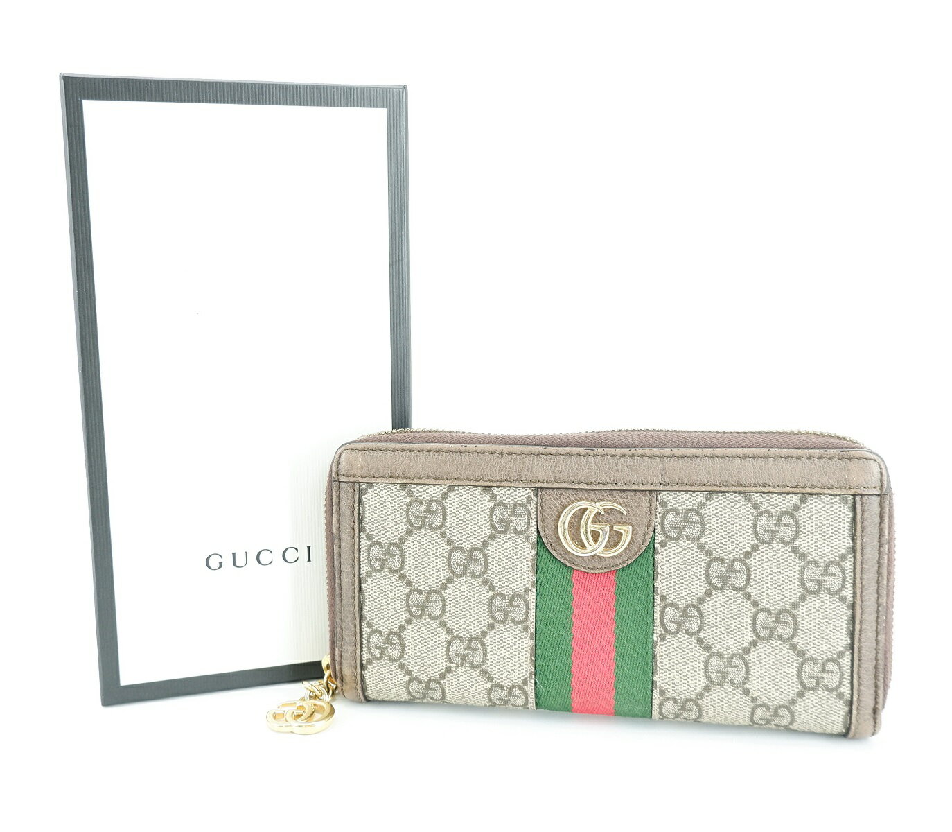 GUCCI 523154 ジップアラウンドウォレット グッチ オフィディア GGスプリーム シェリーライン 長財布 ロングウォレット JSB鑑定済み