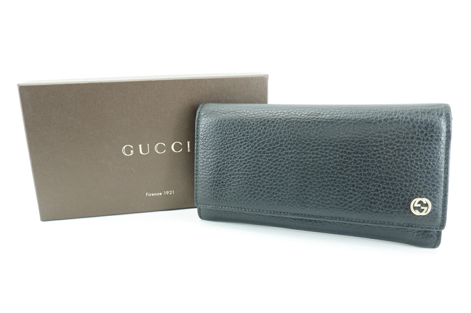 【値下げしました】GUCCI 449279 LONG WALLET グッチ インターロッキングG 長財布 ロングウォレット ブラック JSB鑑定済み