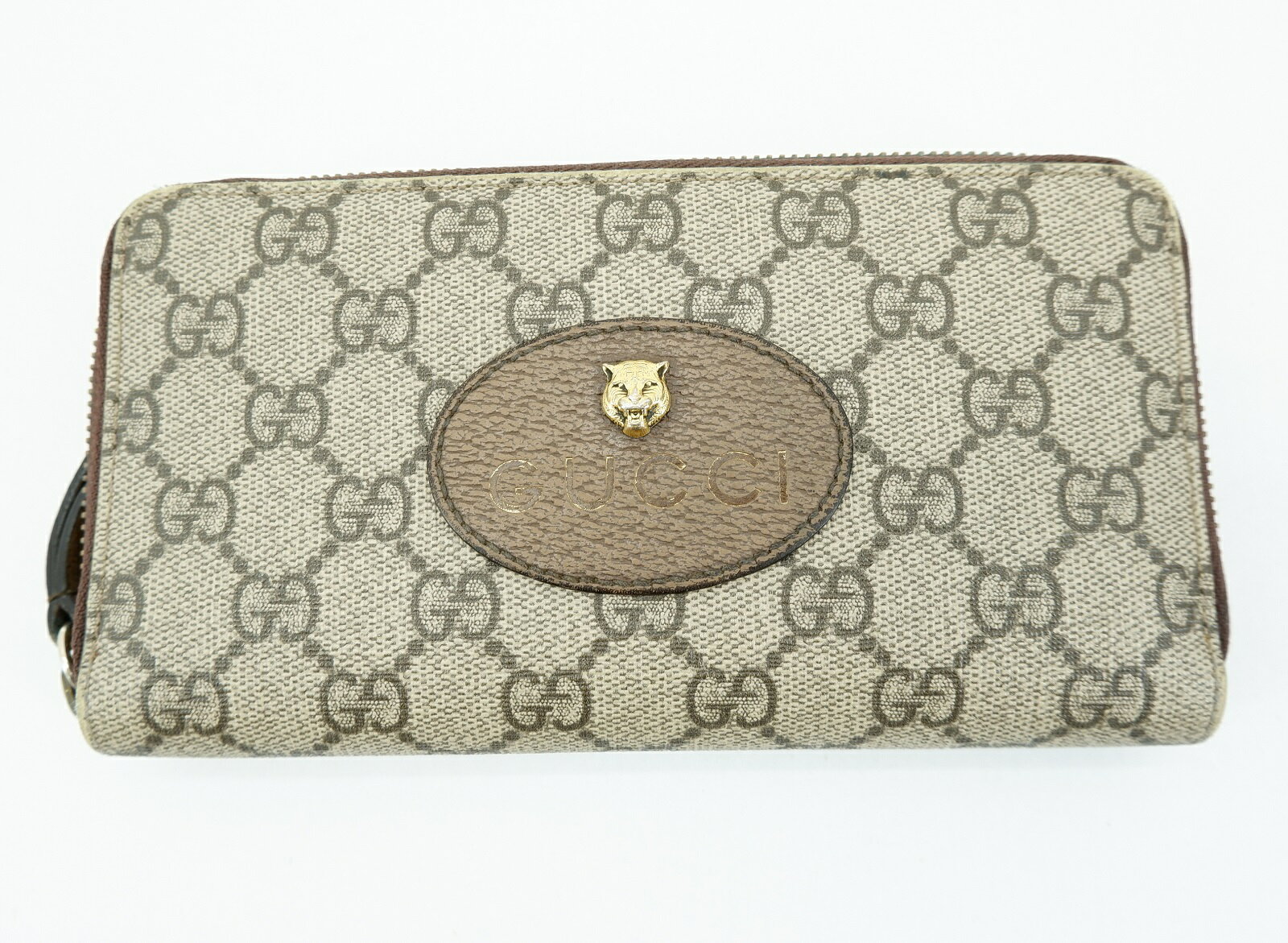 GUCCI 473953 ジップアラウンドウォレット グッチ GGスプリーム ネオヴィンテージ 長財布 ロングウォレット キャットヘッド JSB鑑定済み