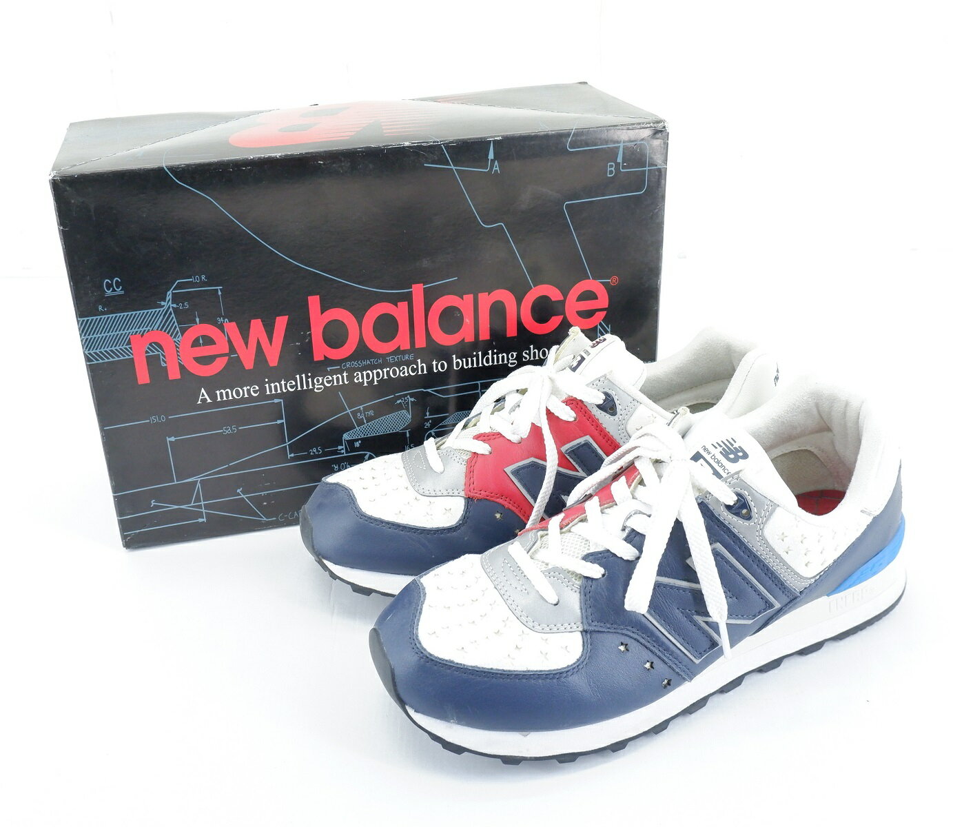 New Balance × WHIZLIMITED × mita sneakers ML574WM size：28.5cm ニューバランス ウィズリミテッド ミタスニーカーズ ローカット スニーカー シューズ 靴 ネイビー×レッド