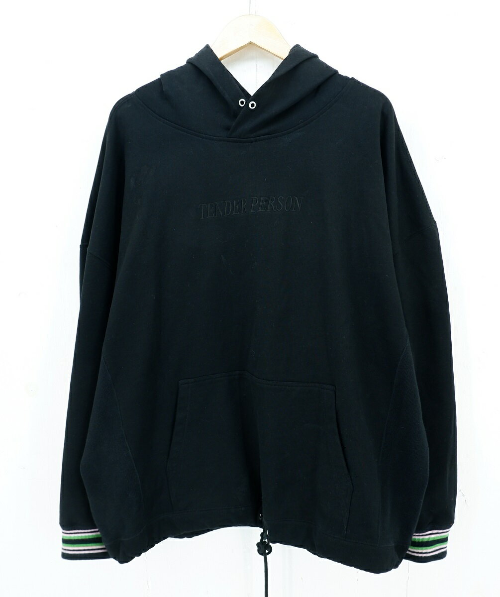 【値下げしました】TENDER PERSON STANDERD HOODIE size：3 テンダーパーソン スタンダード フーディー パーカー 刺繍 ブラック Made in Japan