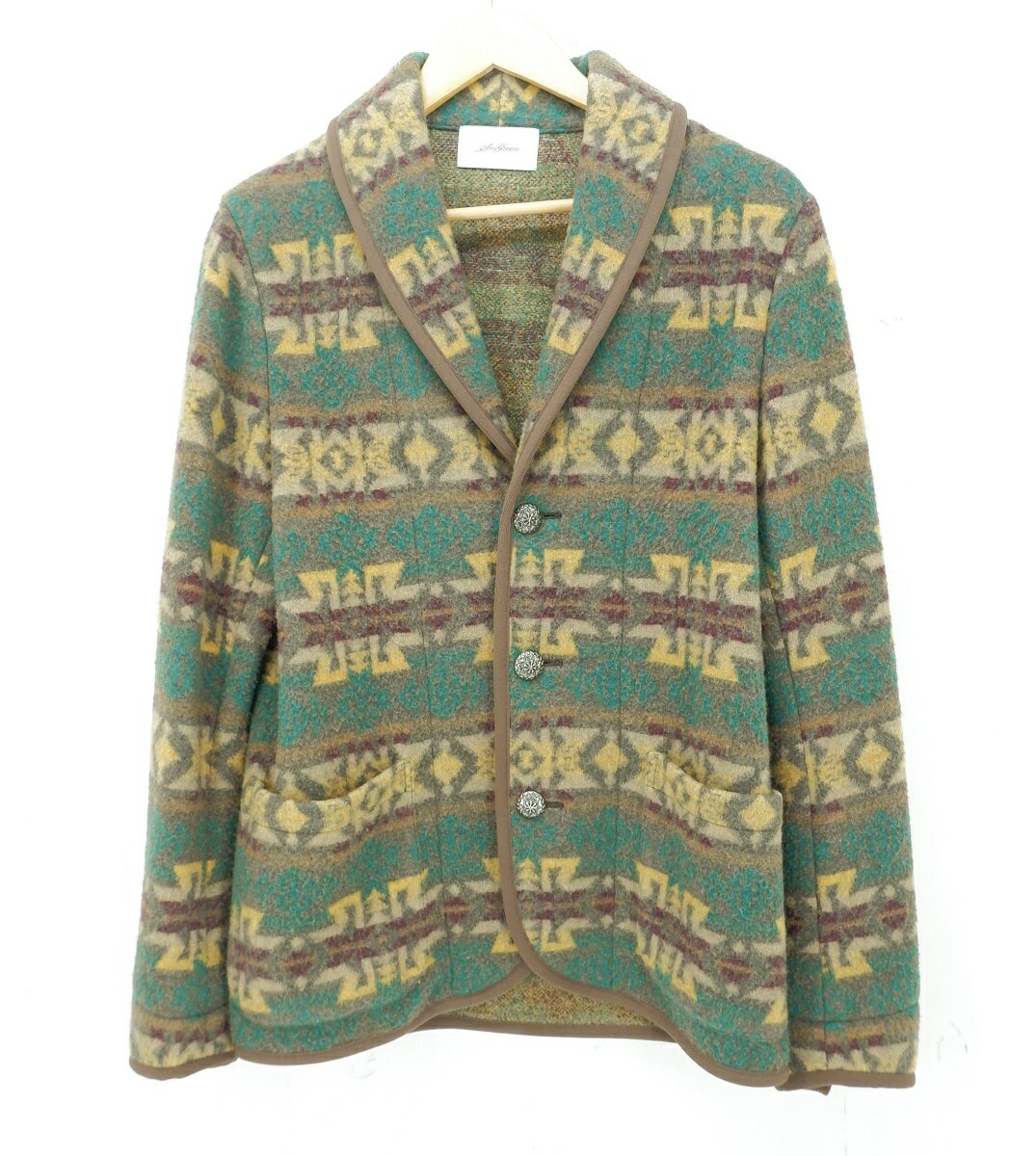 Seagreen WOOL JACKET size:2 シーグリーン ウール ジャケット 総柄 アウター MSG13A410 Made in Japan