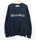WACKO MARIA LOGO PULLOVER SWEAT size：XL ワコマリア ロゴ 刺繍 プルオーバー スウェット トレーナー ブラック Made in Japan