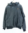 ALPHA INDUSTRIES HOODED RIB JACKET size：XL アルファ インダストリーズ フェイクレザー フーデッド リブ ジャケット 中綿ジャケット ブルゾン アウター ブラック TA1658-101