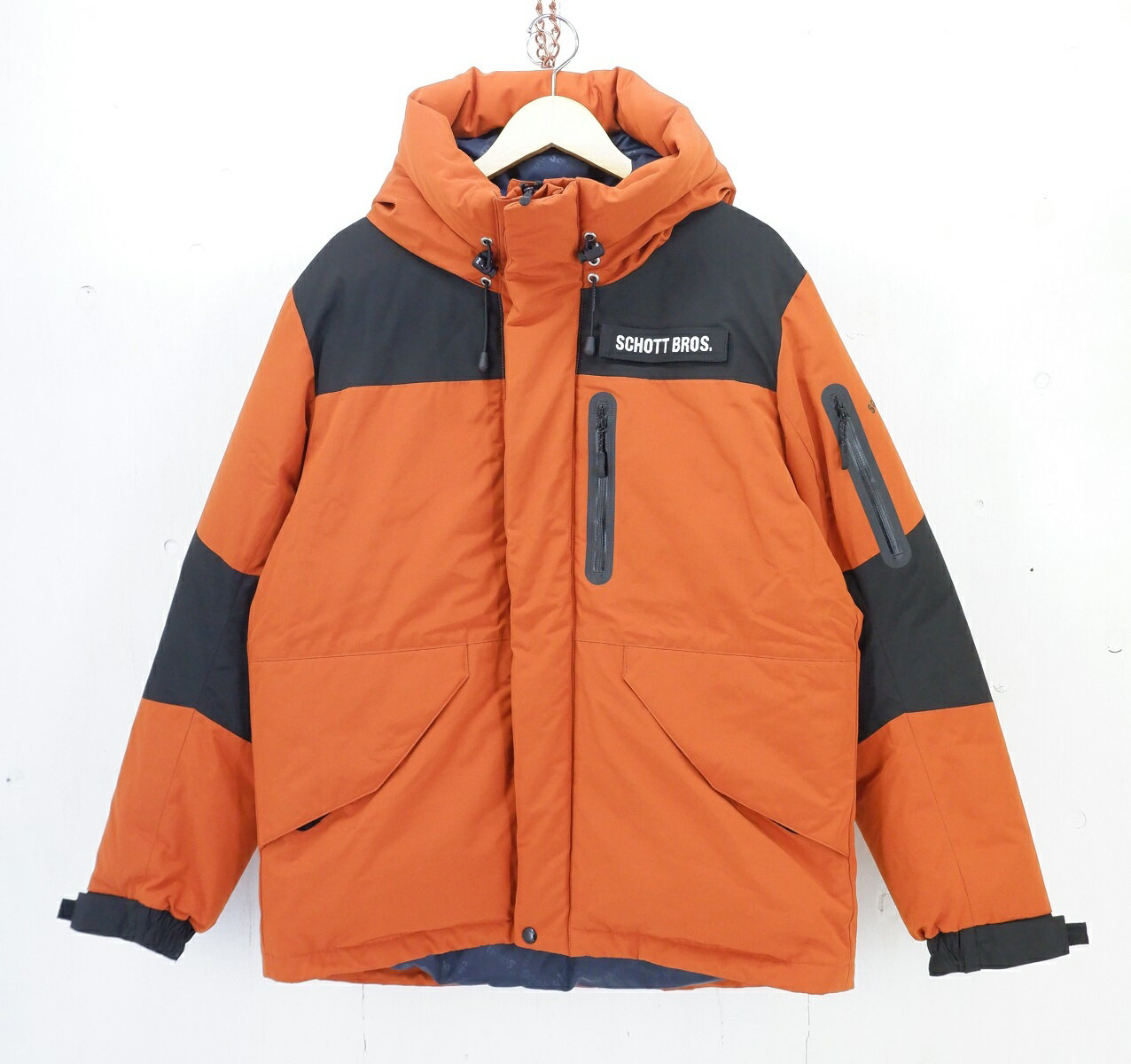 ショット ダウンジャケット メンズ Schott 2TONE DOWN PARKA size：XL ショット ツートン ダウンパーカー ダウンジャケット アウター オレンジ 3102063 上野商会