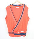 TENDER PERSON CROSS KNIT VEST size:00 テンダーパーソン クロスニット アシンメトリー カレッジ ニット ベスト オレンジ RO-TO-1212 Made in Japan