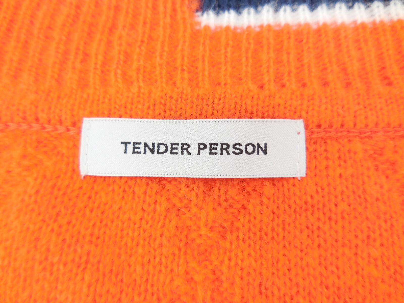 TENDER PERSON CROSS KNIT VEST size：00 テンダーパーソン クロスニット アシンメトリー カレッジ ニット ベスト オレンジ RO-TO-1212 Made in Japan
