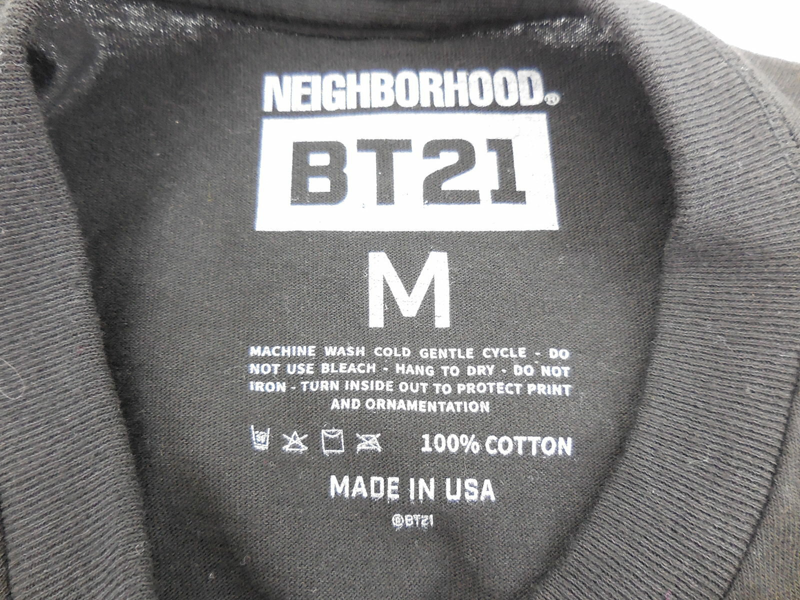 NEIGHBORHOOD × BT21 20AW S/S NHBT-2 C-Tee size：M ネイバーフッド ビーティーイシビル コラボ プリント 半袖Tシャツ ブラック 202GE21N-STM02S BTS 防弾少年団