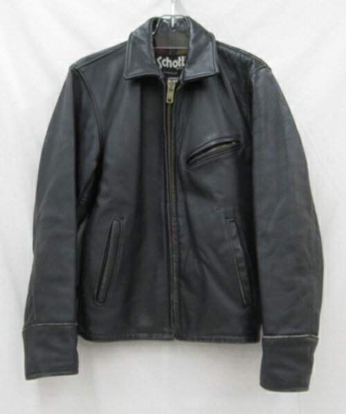 SCHOTT/ショットシングルライダース レザージャケットSIZE:34 ブラック