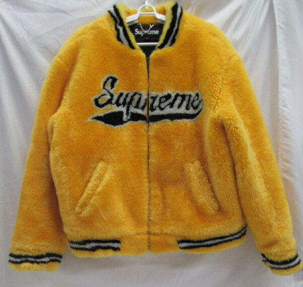 Supreme/Vv[ 20SS Faux Fur Varsity Jackett@[WPbg@X^W@Gold@SIZE:L