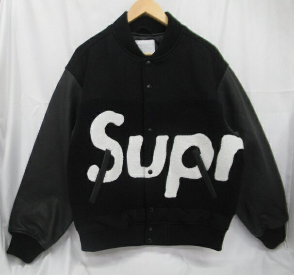 Supreme/Vv[ 24SSBig Logo Chenille Varsity JacketS@X^W@Black@SIZE:M