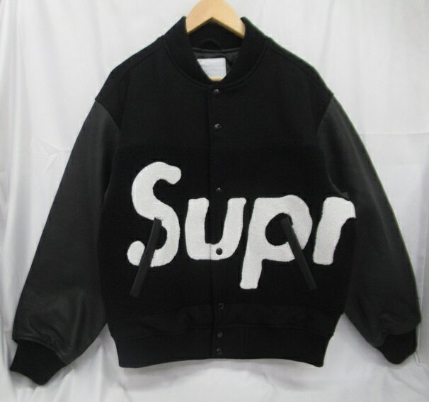 Supreme/シュプリーム 24SSBig Logo Chenille Varsity Jacketロゴ スタジャン Black SIZE:M