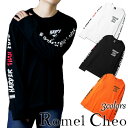 【送料無料】 RomelCheo ロング Tシャツ 長袖 ロンt ロゴ ストリート系 原宿系 ファッション メンズ レディース ユニセックス オーバーサイズ b系 ボード系 ロメルチェオ
