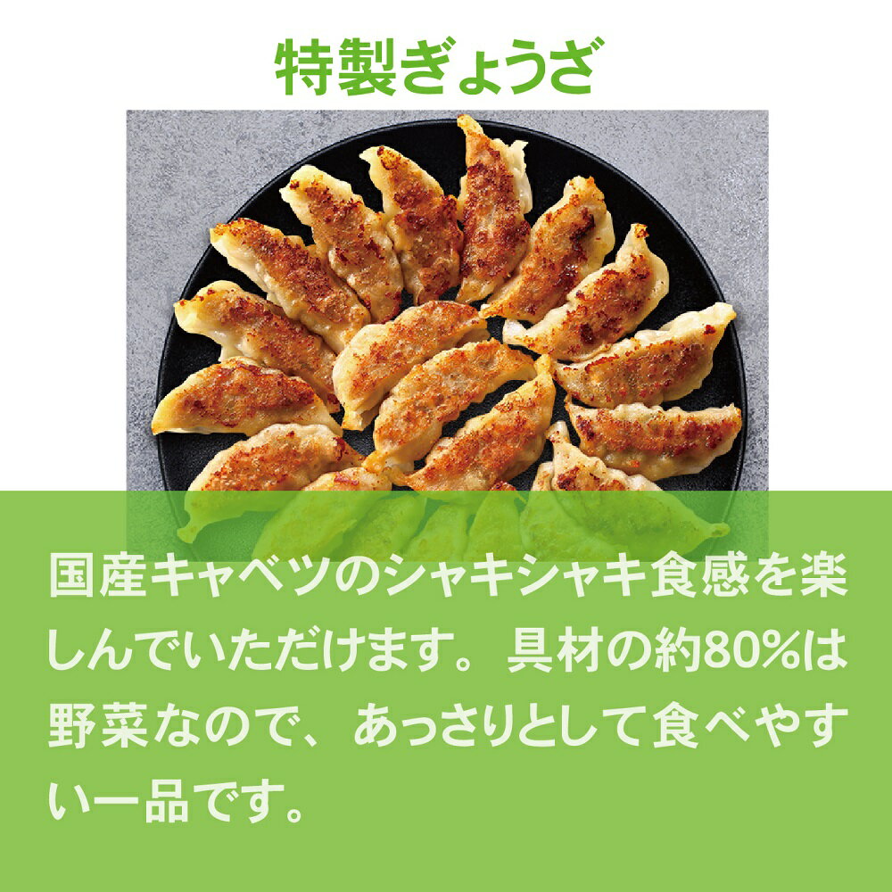 餃子工房RONの特製ぎょうざ 60個 (20個×3袋) ／ 送料込み (沖縄別途送料）国産キャベツのシャキシャキ食感を楽しんでいただけます 具材の約80％は野菜で、あっさりとして食べやすい一品 野菜餃子 [ 国産 野菜 豚肉 小麦粉 使用 ] あす楽 ぎょうざ 餃子工房 RON みまつ食品 3