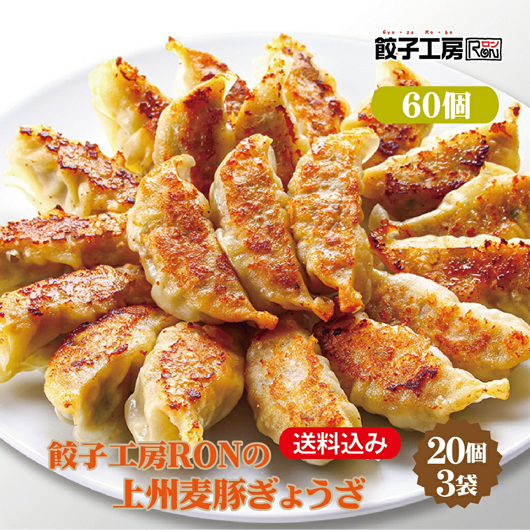 餃子工房RONの上州麦豚ぎょうざ 60個 20個 3袋 ／ 送料込み 沖縄別途送料 群馬の美味しいブランド豚 上州麦豚 を100％使用 上州麦豚と国産野菜の旨みが味わえます [ 化学調味料 不使用 ] [ 国…