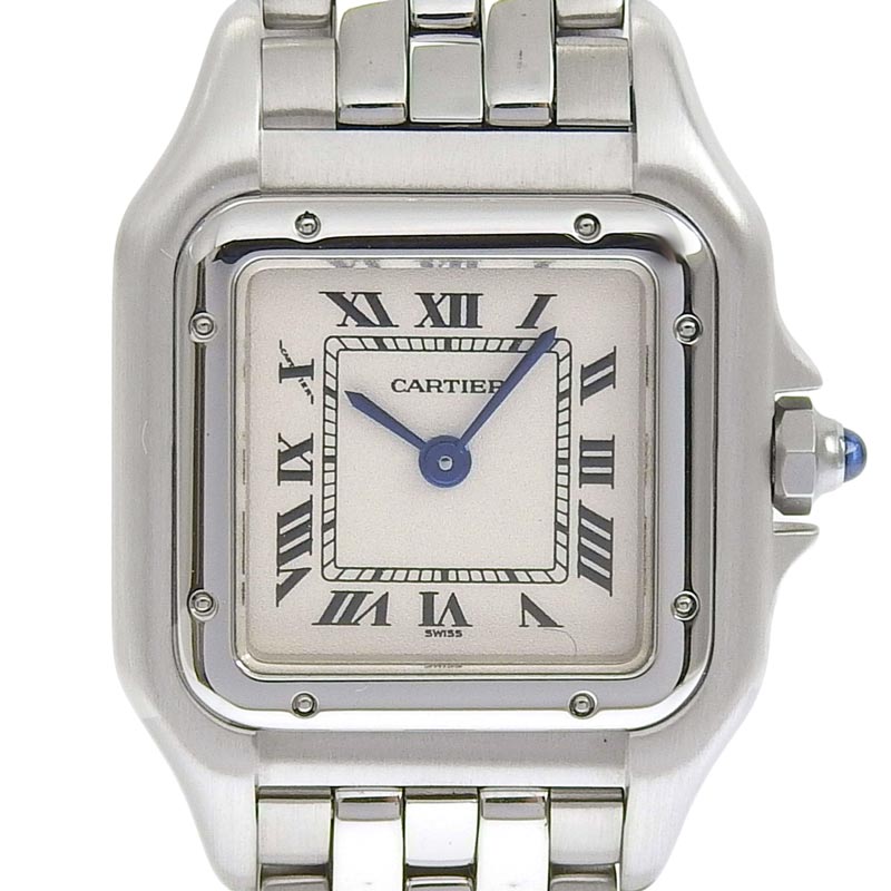 【ポイント2倍】 【送料無料】【中古】 カルティエ CARTIER 時計 パンテールSM レディース クォーツ 腕時計 SS ホワイト文字盤 WSPN0006 新入荷 CA0577