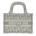 【中古】 ディオール CHRISTIAN DIOR オブリークエンブロイダリー ブックトートミニ キャンバス ライトグレー S5475ZRIW_M932 新入荷 OB1503