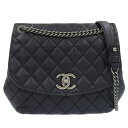 【中古】 シャネル CHANEL ショルダーバッグ チェーンショルダー レザー ネイビー 23番台 新入荷 CH0897