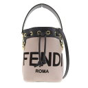 【中古】 フェンディ FENDI モントレゾール ミニバッグ ショルダーバッグ 2WAYバッグ ハラコ/レザー ピンク/ブラック 8BS010 美品 新入..