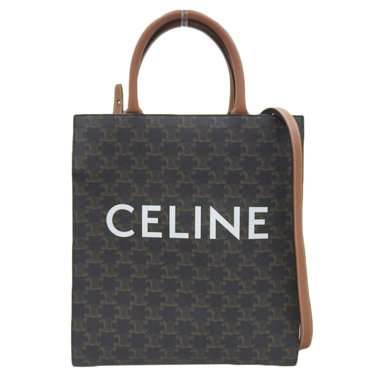 【中古】 セリーヌ CELINE トリオンフ バーティカルカバ スモール 2WAYバッグ ショルダーバッグ PVC ブラウン 191542BZK.04LU 新入荷 OB1665