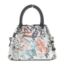 【中古】 メゾンマルジェラ MAISON MARGIELA 5AC グラフィティ 2WAYバッグ ハンドバッグ ショルダー レザー ホワイト/ブラック 新入荷 OB1666(4)