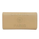 【中古】 シャネル CHANEL ドーヴィル ラウンドファスナー 長財布 キャビアスキン ベージュ A81976 28番台 新入荷 CH0891