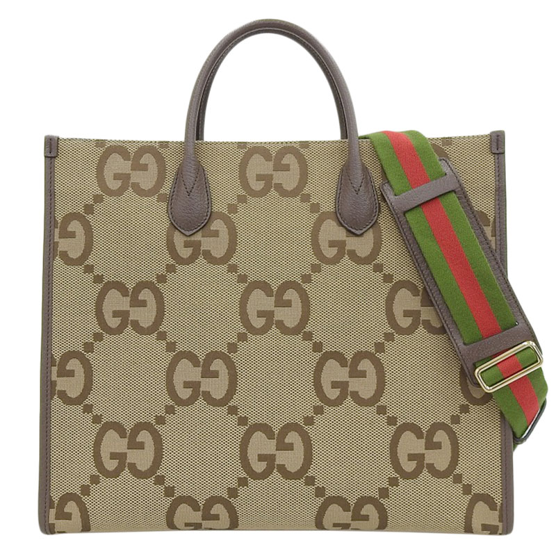 【中古】 グッチ GUCCI ジャンボGG トートバッグ 2WAYバッグ ショルダーバッグ GGキャンバス/レザー ベージュ/ブラウン 678839 新入荷 GU0517